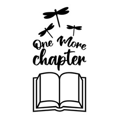 Book reading quote with dragonflies and open pages illustration