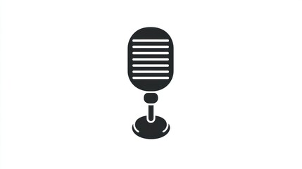 Retro microphone, podcasting, studio, blank background, communication