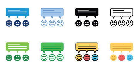 Customer Feedback Icons Set Vector Multiple Style Collection