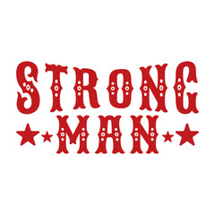 Strong Man Vintage Red Graphic Vector