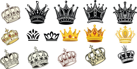 Golden crown classic decorative icon