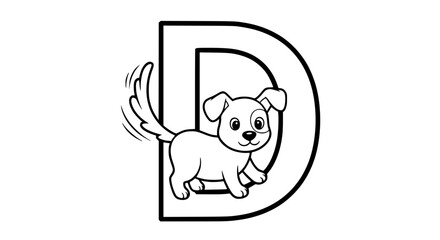Obraz premium Alphabet Coloring Pages (Letter + Element)generative ai