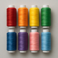 colourful spools of thread