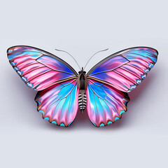 Fototapeta premium Top view over butterfly isolated