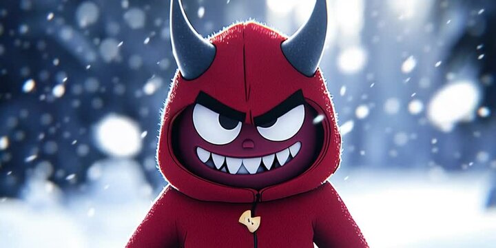 Animation devil in blizzard as hell freezes over