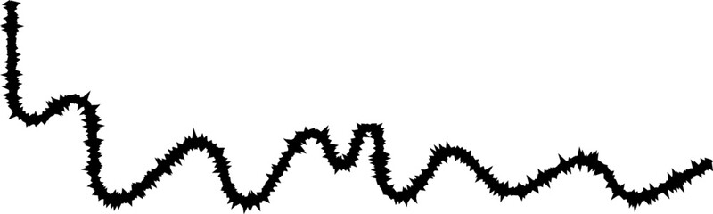 Zigzag pattern formed by random, sharp curved lines with varying lengths and angles.