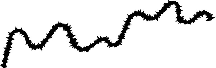 Curved line with sharp turns forming clear, angular corners that break up the design's flow.