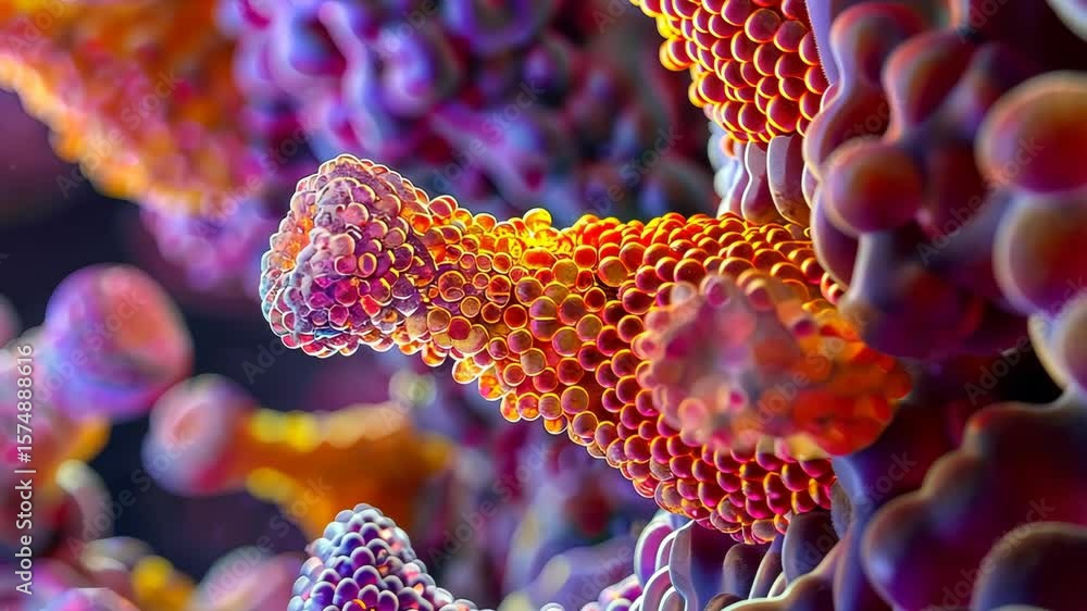 Poster intricate details of cellular architecture captured at the microscale, in the style of hyper-realist