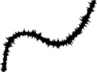 A wavy path formed by curved lines with sharp edges, creating a fluid, undulating design.