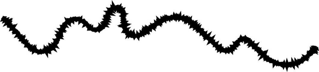 A line shaped like a waveform, formed by sharp curves that create a rhythmic, dynamic motion.