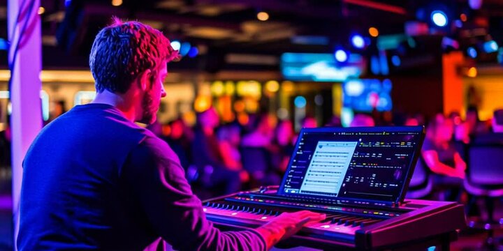 DJ is playing club bangers while patrons dance in the nghtclub