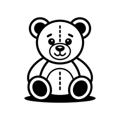 Cute Teddy Bear: A charming illustration of a teddy bear sitting. Perfect for children's books, cards, and more.