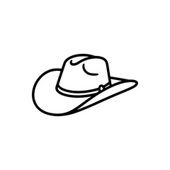 Cowboy Hat Line Art: Simple line art illustration of a classic cowboy hat, perfect for western-themed designs.