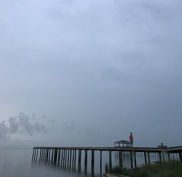 Foggy Dock in Pamlico Sound