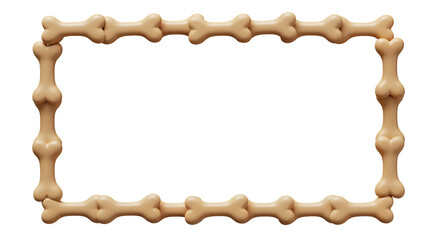 Cartoon bone frame for kids' party invites, fun school projects, or decorating scrapbook pages for Halloween. Transparent Background, Cutout, PNG