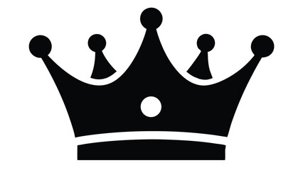 Elegant Black Crown Illustration Royalty, Power, and Leadership Symbol