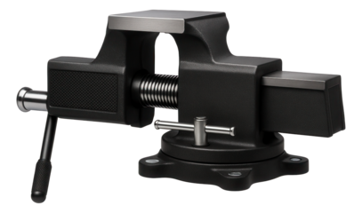 Heavy-duty bench vise with a large anvil surface for a blacksmith's forge.