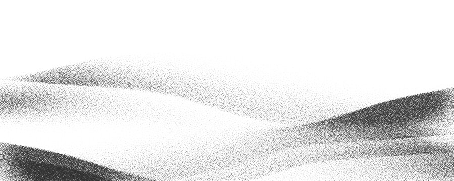 Halftone stipple mountain with brutalist retro photocopy noise, grunge punk Y2K collage style, vintage vector illustration with mound.Pointillism textured illustration.