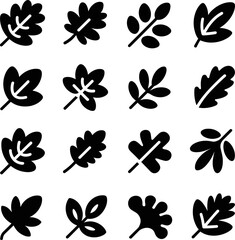  Autumn Leaf Silhouettes Vector Set – Fall Foliage Clipart Icons
