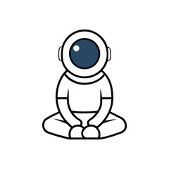 Astronaut Meditating Illustration Serene Space Explorer in Lotus Position Exploring Inner Peace Through Yoga and Mindfulness in a Tranquil Void