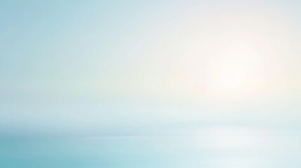 Serene ocean vista bathing in warm sunlight, soft pastel sky stretching across peaceful horizon, radiating tranquil coastal landscape with soothing atmospheric qualities