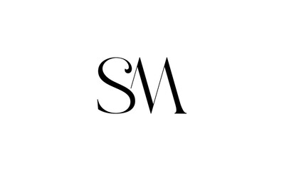 SM initial letters, monogram logo