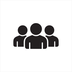 Group of People Icon &ndash; Teamwork and Community Symbol in Flat Vector Style