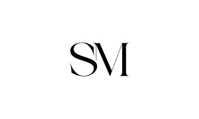 SM initial letters, monogram logo