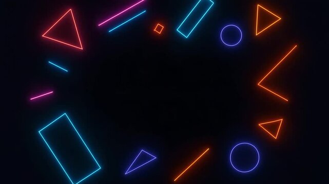 A vibrant neon sign showcasing the words 'Black Friday'. Colorful geometric shapes surround the text, creating an energetic and eye-catching promotion for shopping and sales.