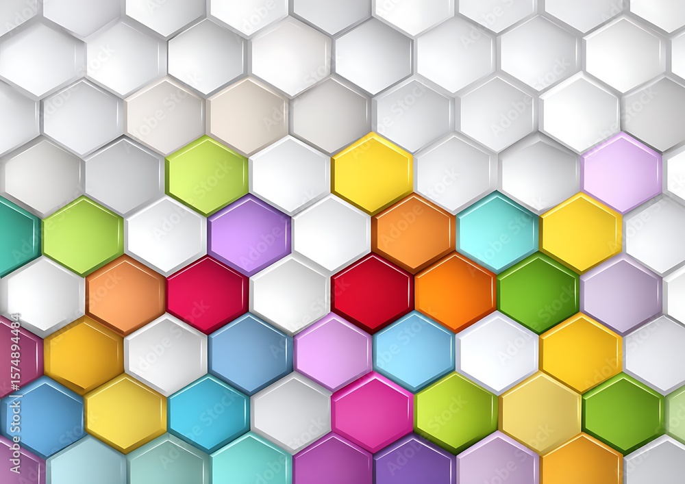 Fototapete abstract colorful hexagonal geometric pattern design
