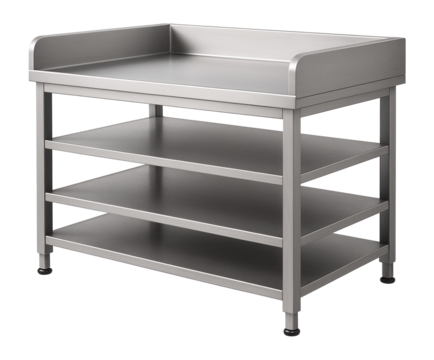 Stainless steel changing table for commercial daycares, offering durability and easy sanitation.