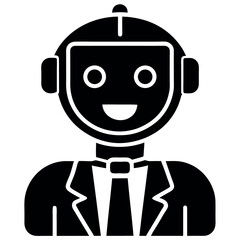 Business Robot Icon a symbol of AI and technology in the corporate world