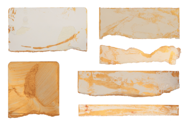 PNG Torn empty pieces crumble torn texture cardboard paper frame card isolated on transparent background. Set.