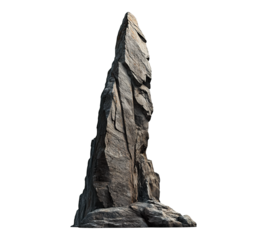 A large rock stands alone on a white background