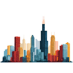 Fototapeta premium chicago skyline isolated 