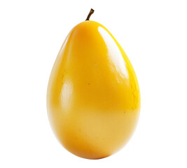 A yellow fruit with a stem on top