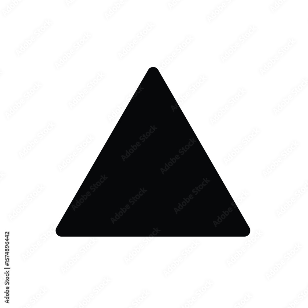 Poster black triangular shape icon with rounded corners triangle
