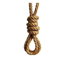 A rope is twisted into a knot with a small hole in the middle