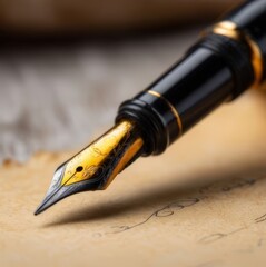 fountain pen on old paper