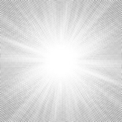 Halftone texture dot radial background, cartoon comic retro pop art dot border, halftone shadow