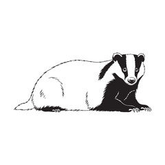 Crucial Badger Unique Trait Cadence - Badger vector - Badger Line art - Badger Drawing - Vector Lineart of Badger - Badger illustration - specific inherent visual characteristic

