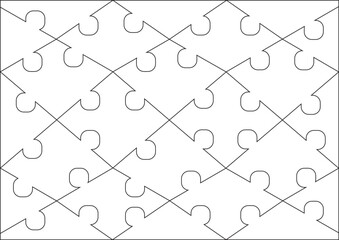 A puzzle of 24 pieces. Triangular and quadrilateral puzzles. A3, A4, A5...
