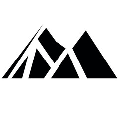 Mountain icon vector, mountain silhouette vector in trendy style illustration isolated on white background.