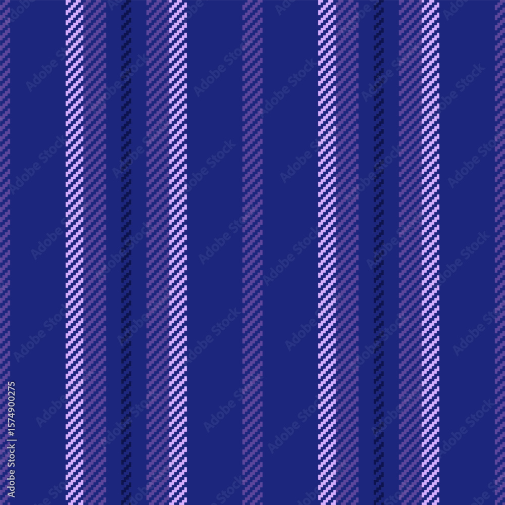 Poster classic stripe seamless pattern. vertical textured lines in shades of blue and lavender create a ver