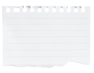 Horizontal Strip of White Ripped Paper with Jagged Torn Edges, Isolated PNG
