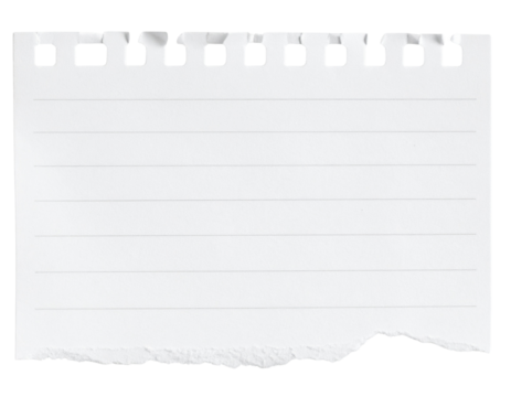 Horizontal Strip of White Ripped Paper with Jagged Torn Edges, Isolated PNG