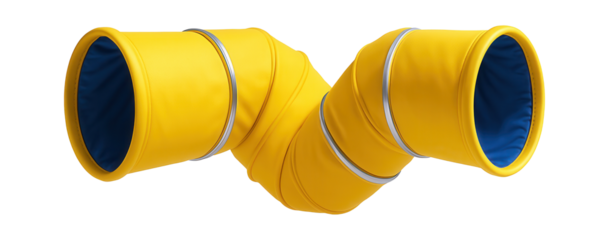 A long, zig-zag play tunnel providing endless fun in a spacious living room of a family home.