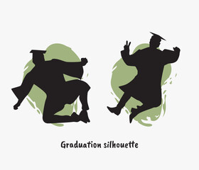 vector collection of graduation student silhouette