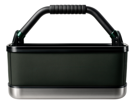 Gardener's tool tote with sturdy handles for transporting hand tools around a garden.