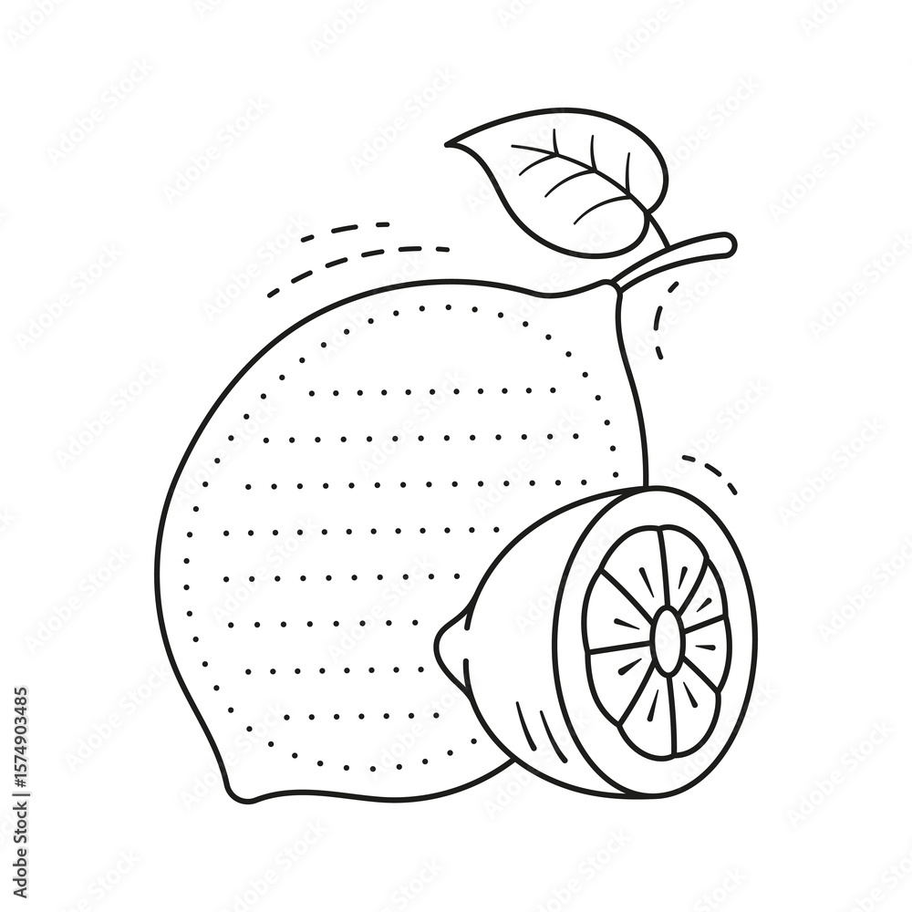 Poster ripe lemon fruit kids memo note frame. child schedule vector frame, children diary outline to do lis